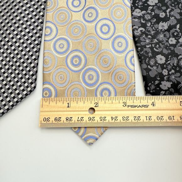 Lot (3) Michael Kors Necktie Mens Tie Multicolor Check Floral Geometric Silk 59" - Picture 7 of 8